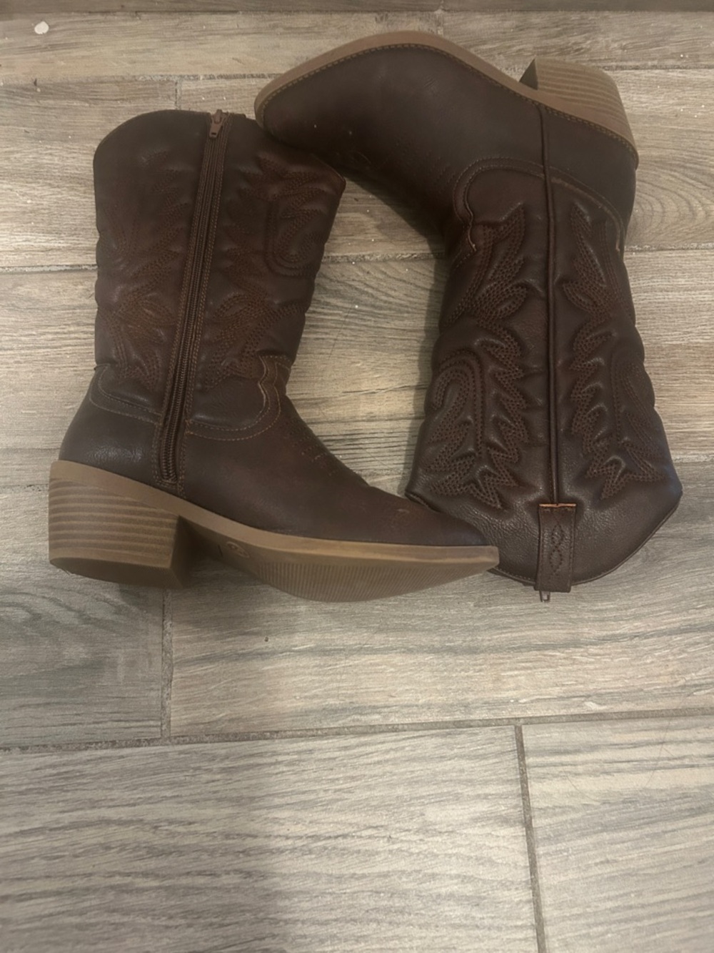 Steve Madden Brown Lace-Up Western Ankle Boots